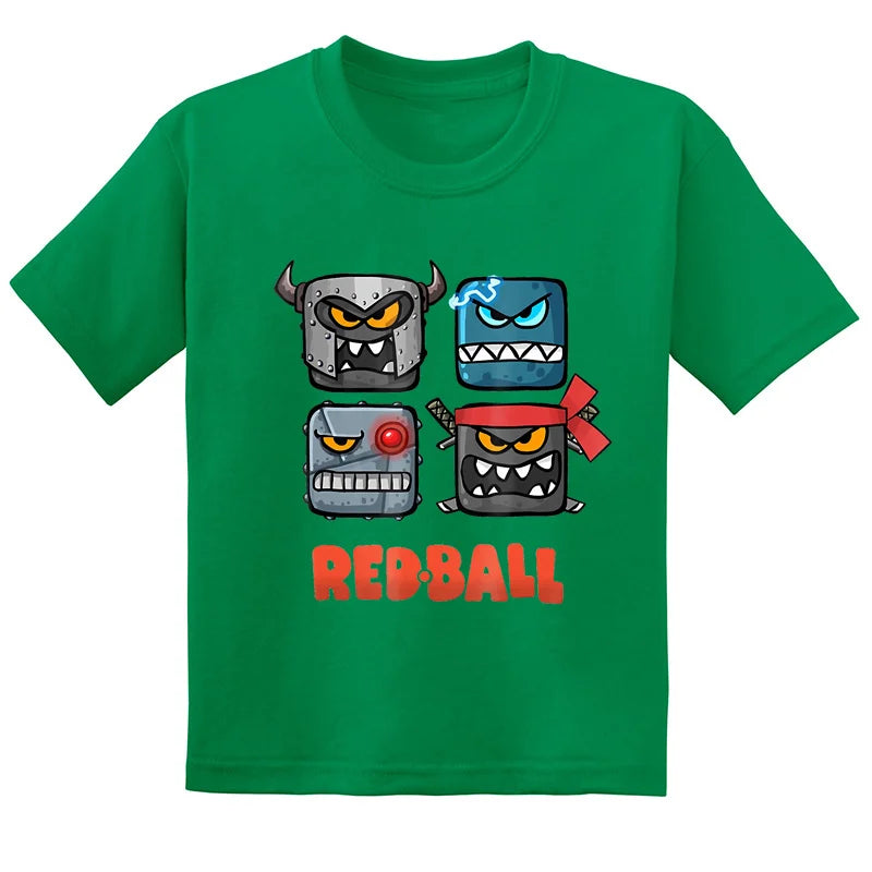 Hot Sale Red Ball 4 Print Cartoon Kids T-shirt Funny Baby Boys Girls Clothes Summer Fashion Children Cotton Short Sleeve T shirt