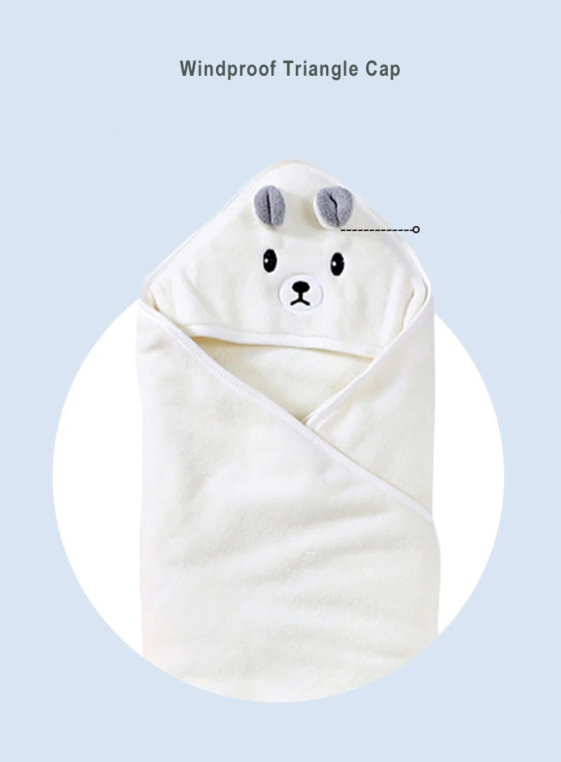 Baby Bath Towel Soft Warm Sleeping Swaddle Wrap for Girl Boy Coral Fleece Newborn Blanket Toddler Hooded Baby Stuff Bathrobe