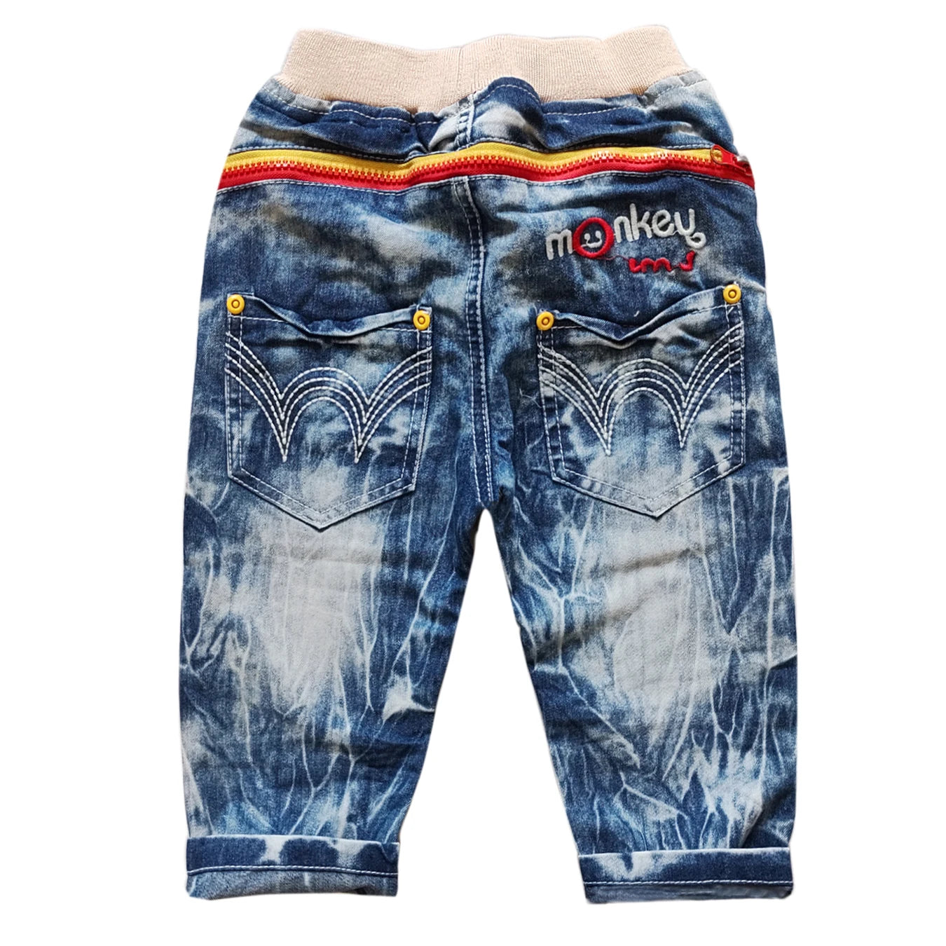 5050  kids jeans summer  80% length shorts soft denim