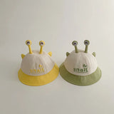 Cartoon Snail Baby Bucket Hat Cute Solid Color Ear Kids Fisherman Cap Spring Summer Wide-brim Toddler Panama Sun Hats