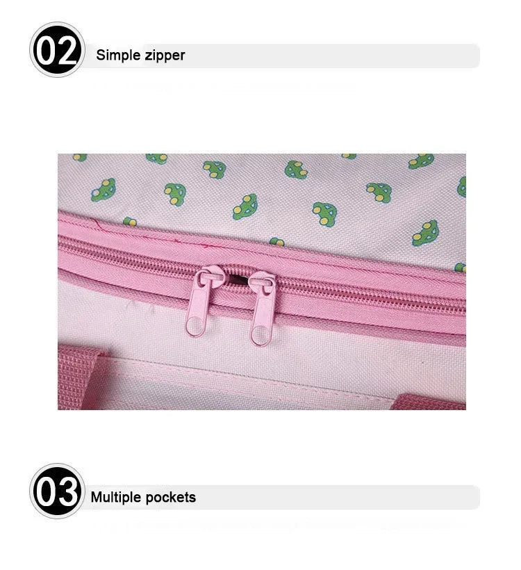 4-piece Set Baby Diaper Bag with Diaper Changing Pad Travel Portable Mommy Bag Baby Bottle Cover Baby Essentials Storage Bags