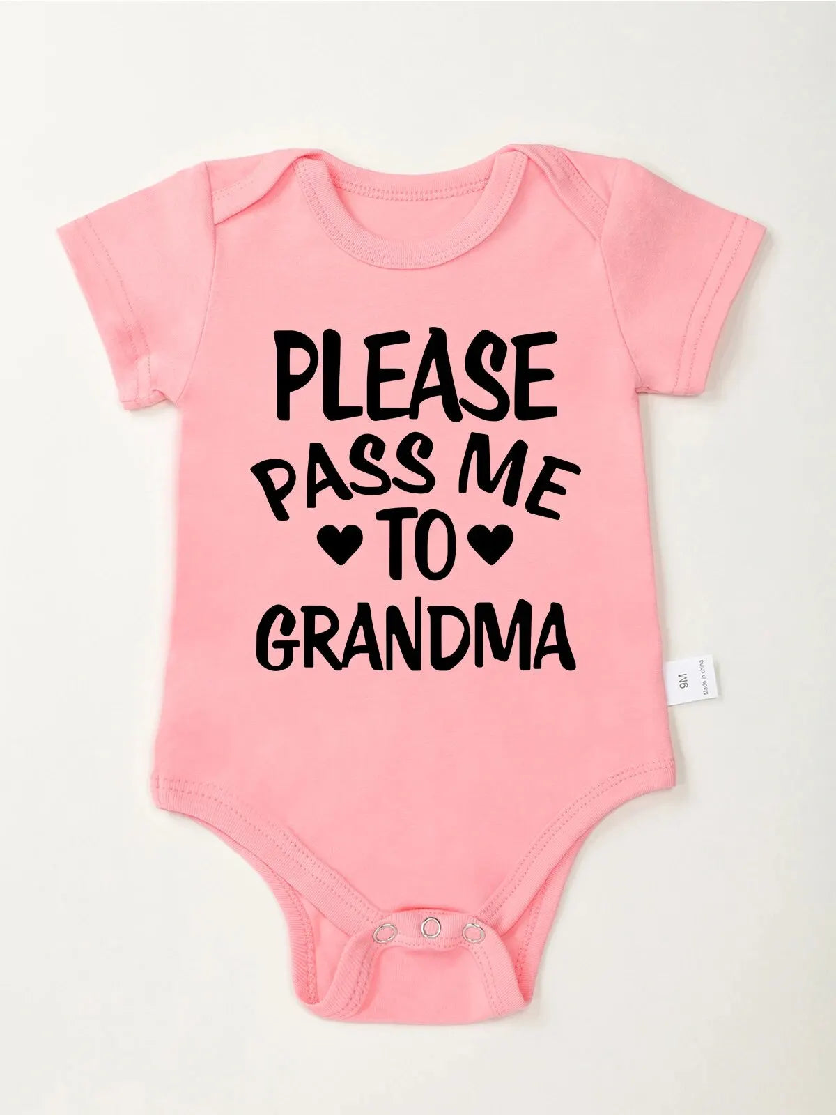 Cute Harajuku Newborn Bodysuit Please Pass Me to Grandma Printed Fun Baby Boy and Girl Clothes Fine Gift Cotton Infant Onesie