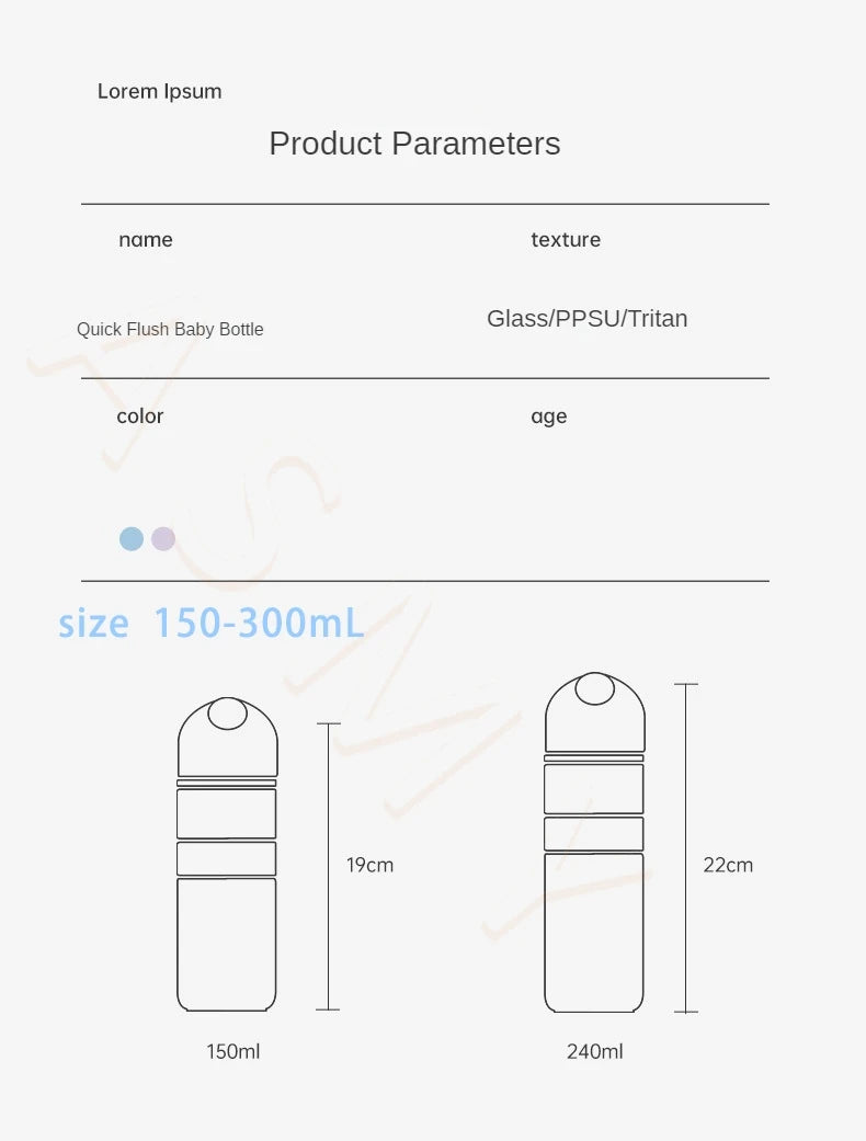 Dr.Green 4S Newborn Baby Bottle Wide Mouth Bottle Glass 150mL/240mL Sealed isolation Fast milk filling RemovableWashable Bottles