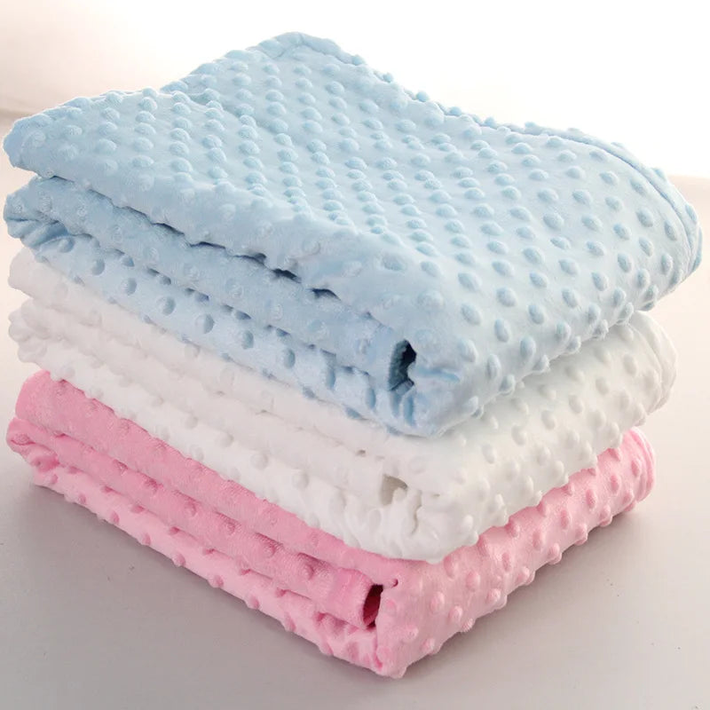 Baby Blanket & Swaddling Thermal Soft Fleece Blanket Winter Solid Bedding Set Cotton Quilt Infant Bedding Swaddle Newborn