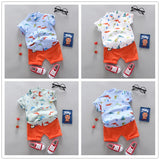 2024 Summer Casual Clothes Fashion Baby Boy's Suit Set Top Shorts 2PCS Baby Clothing Set For Boys Infant Suits Kids Clothes