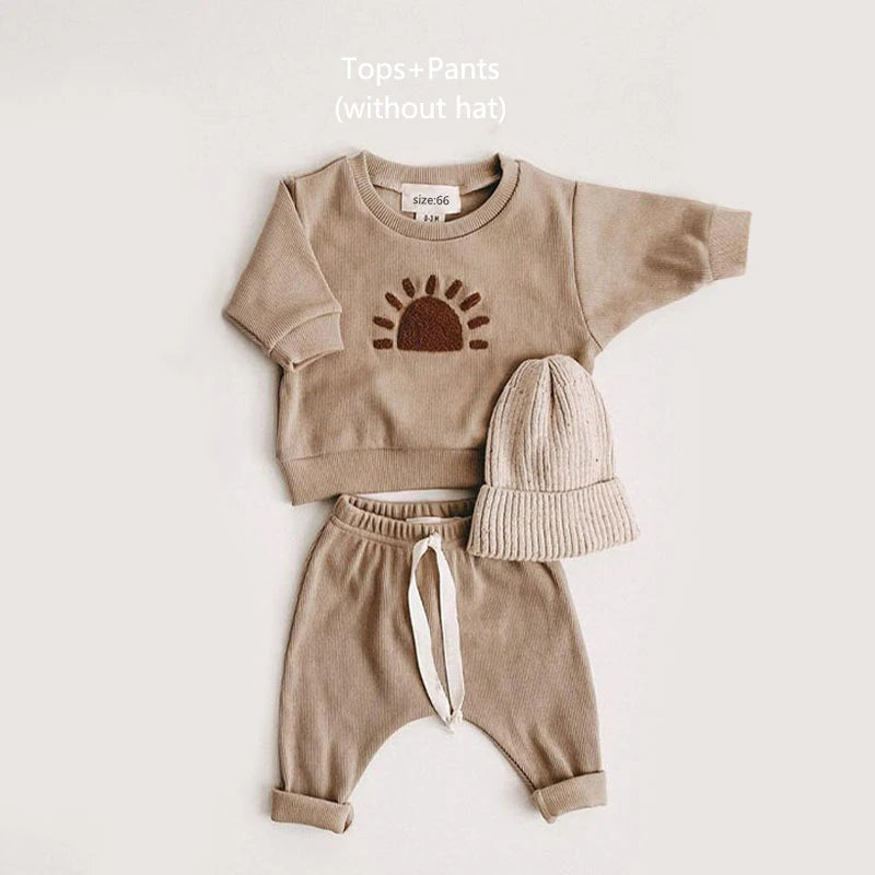 2022 Spring Fashion Baby Clothing Baby Girl Boy Clothes Set Newborn Sweatshirt + Pants Kids Suit Outfit Costume Sets Accessories