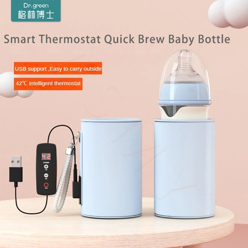 Dr.Green Smart Thermostat Newborn Baby Bottle PPSU 150+240 Combination set Sealed isolation Fast milk filling Removable/Washable