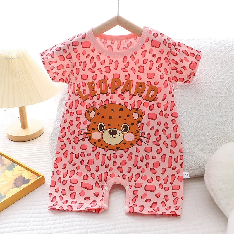 2024 Infant Toddler Crawling Clothes Cotton Summer Boys Girls Thin Male Baby Female Short-sleeved Romper suit Children's Onesie