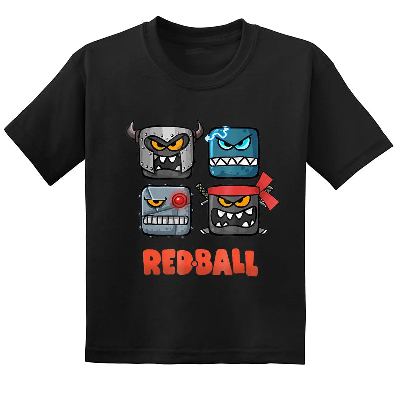 Hot Sale Red Ball 4 Print Cartoon Kids T-shirt Funny Baby Boys Girls Clothes Summer Fashion Children Cotton Short Sleeve T shirt