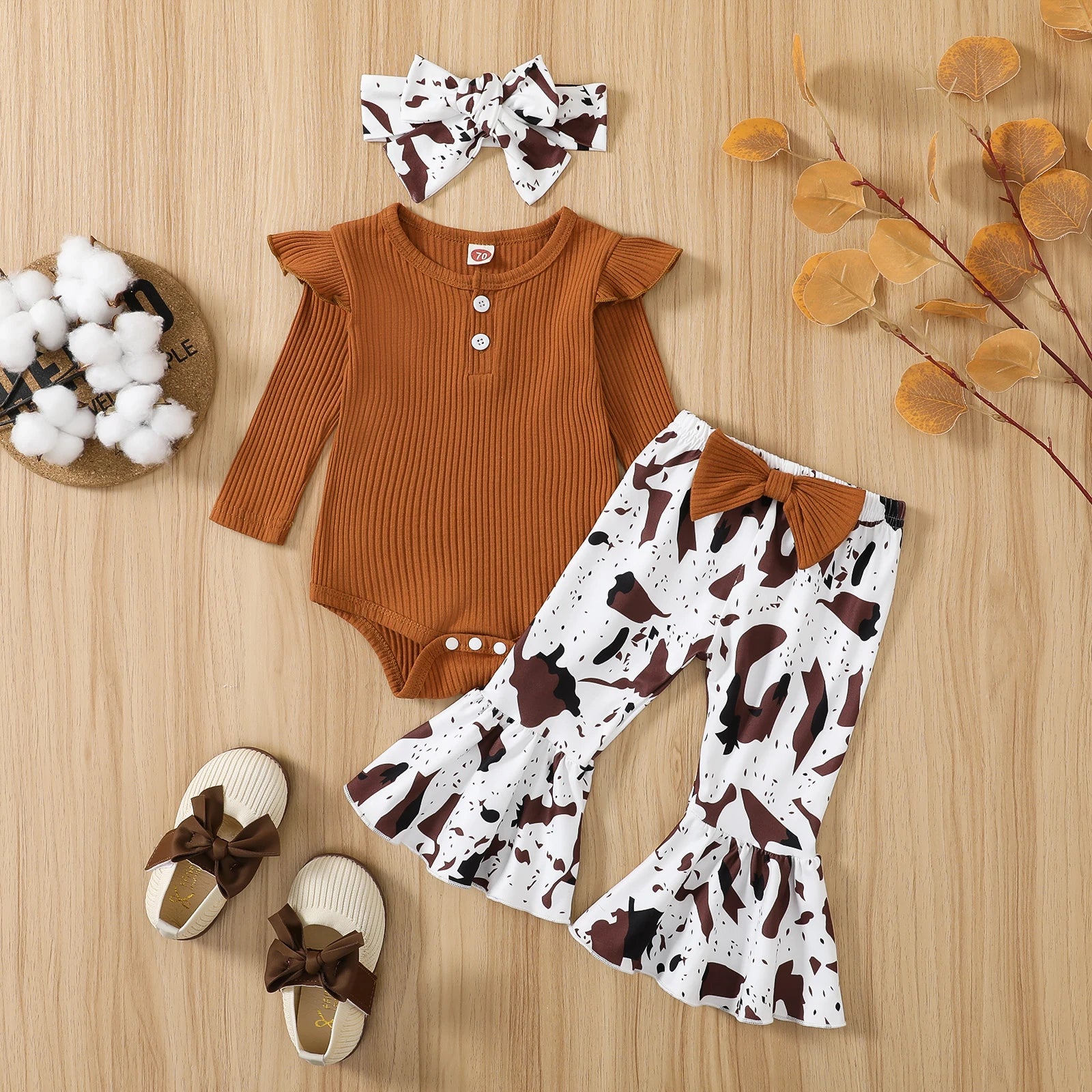 Ma&Baby 0-12M Newborn Infant Baby Girl Clothes Set Knit Long Sleeve Romper Flare Pants Fall Spring Clothing Outfits D01