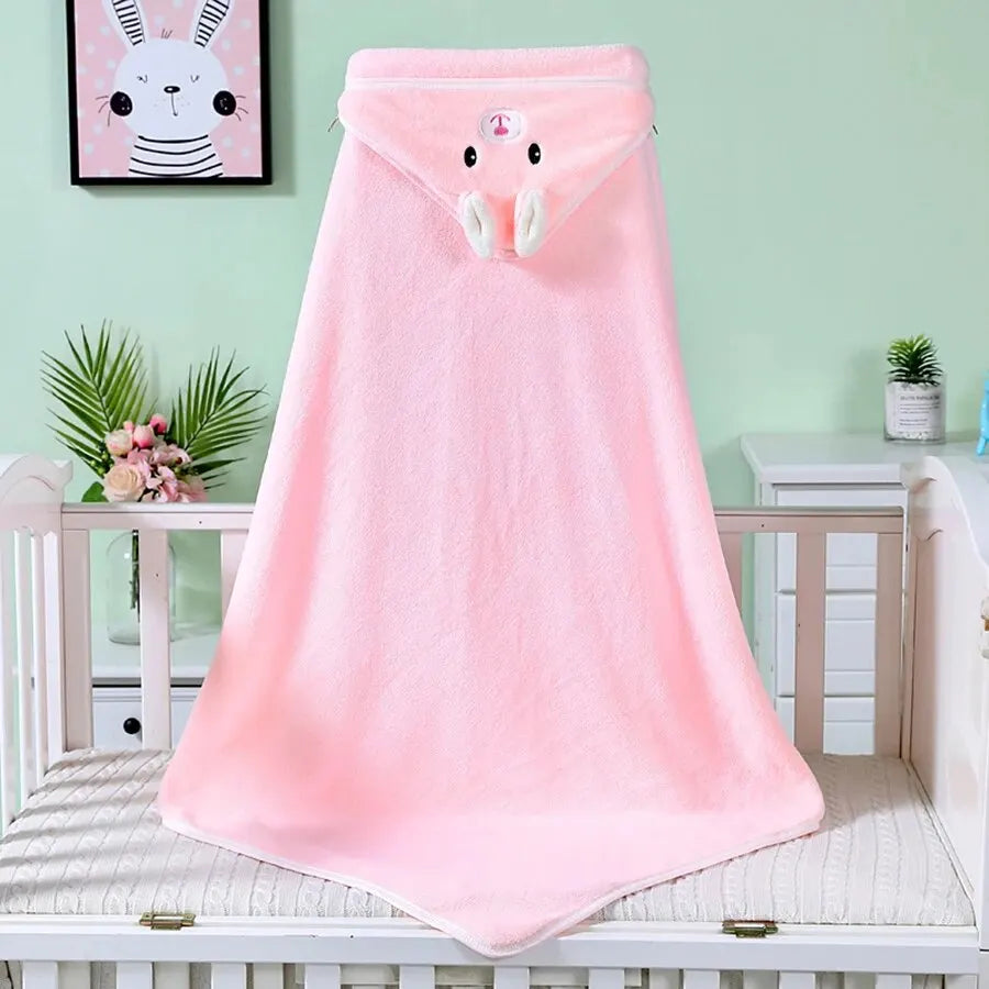 Baby Bath Towel Soft Warm Sleeping Swaddle Wrap for Girl Boy Coral Fleece Newborn Blanket Toddler Hooded Baby Stuff Bathrobe