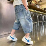 Boys' Pants Summer Thin Children's Seven Inch Denim Shorts Fashionable Loose Jeans 90-160cm