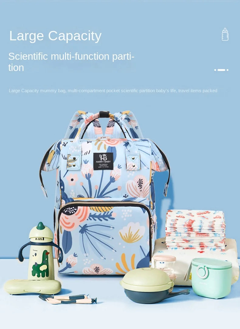 Fashion Print Nappy Backpack Bag Mummy Large Capacity Bag Mom Baby Multi-function Outdoor Travel Diaper Bags for Baby Care Stuff