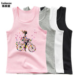 2023 New Girls Cute Singlet Underwear Princess Cotton Tank Tops Cartoon Kawaii Girl Print Sleeveless Shirt