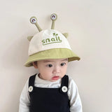 Cartoon Snail Baby Bucket Hat Cute Solid Color Ear Kids Fisherman Cap Spring Summer Wide-brim Toddler Panama Sun Hats