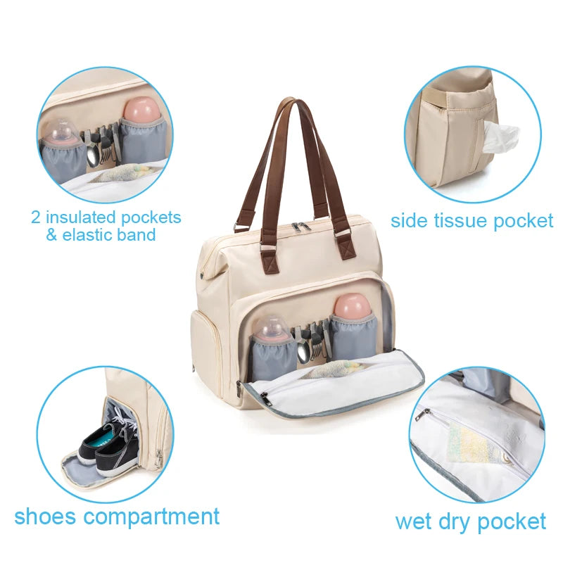 PANGDUBE 3pcs/set Mom Bag Large Capacity Diaper Bag Handbag Backpack for Father Baby Nappy Bag Maternity Bags Dad Backpack