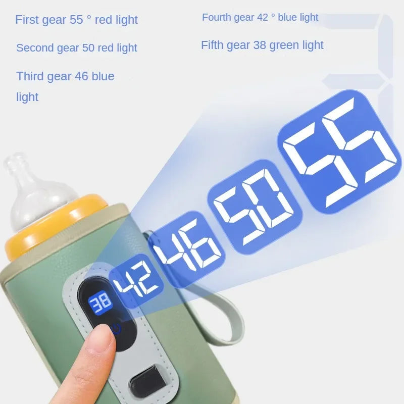 Portable Baby Milk Warmer Guardian Travel Digital Display Nursing Bottle USB Baby Bottle Hot Bag Universal Heater