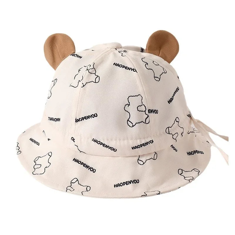 New Korean Cute Baby Bucket Hat Outdoor Sun Hat Kids Adjustable Fisherman Basin Hat Boys Girls Outdoor Sun Caps Child Panama Cap