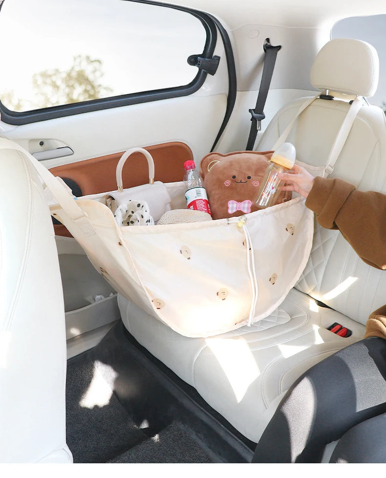 Portable Mommy Bag  Large Capacity Hanging Car Seat Back Storage Bag Stroller Baby Items Organizer String Travel Bag for Mom