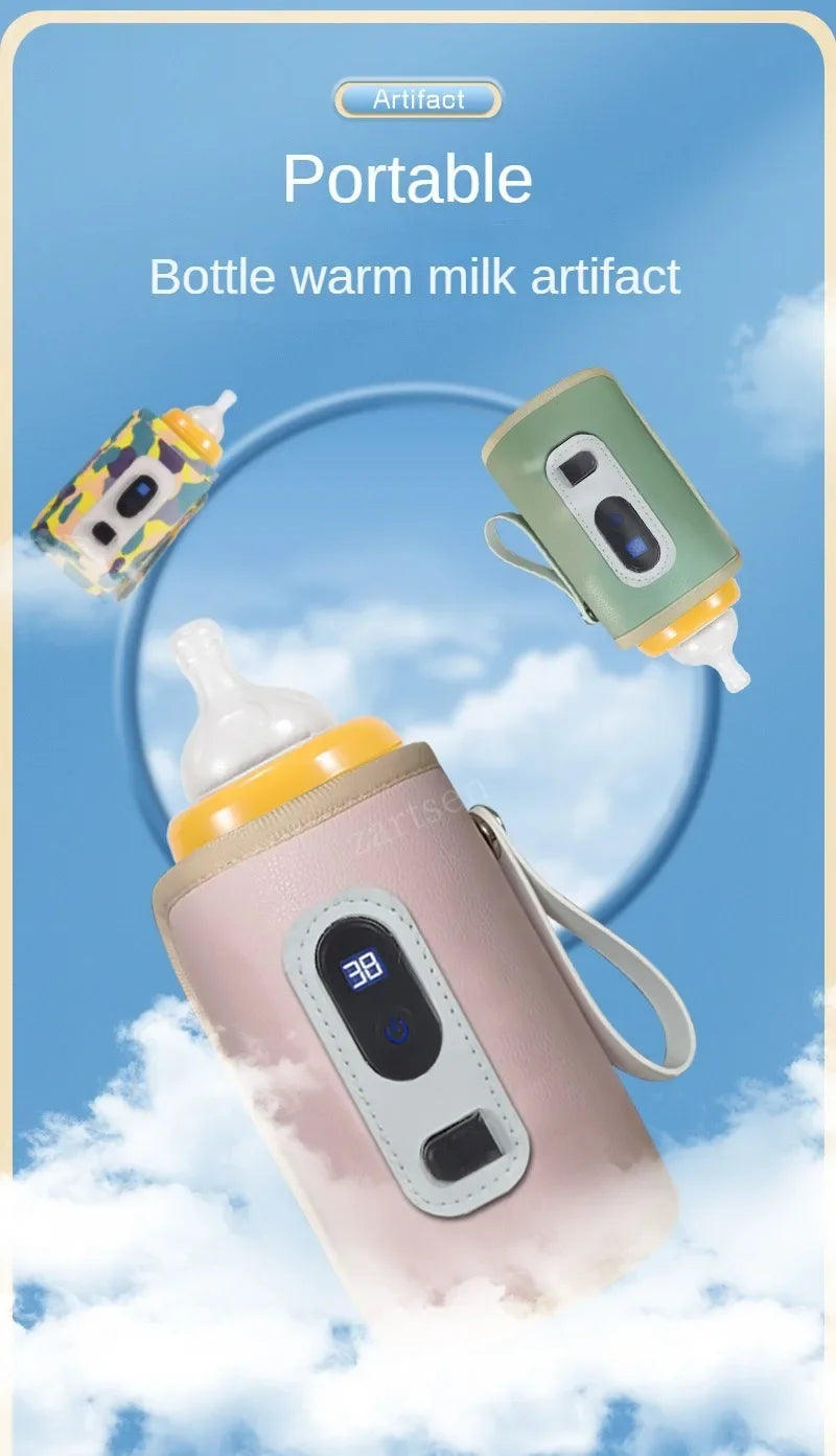 Portable Baby Milk Warmer Guardian Travel Digital Display Nursing Bottle USB Baby Bottle Hot Bag Universal Heater