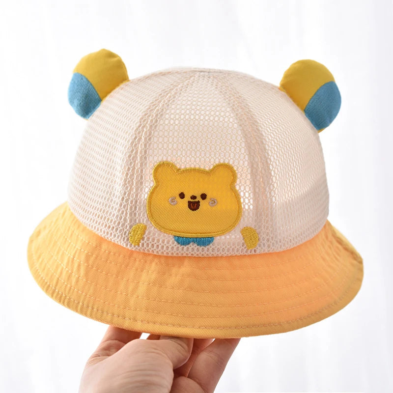 Baby Bucket Hat for Kids Spring Outdoor Boys Girls Sun Hat Summer Cute Frog Toddler Children Fisherman Cap Cotton Panama Bonnet