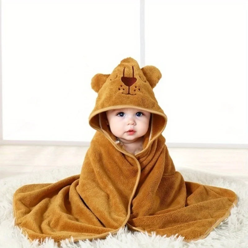 1 pack cartoon animal baby swaddling blanket goes out to a stroller blanket wrapped in a polyester hooded bathrobe