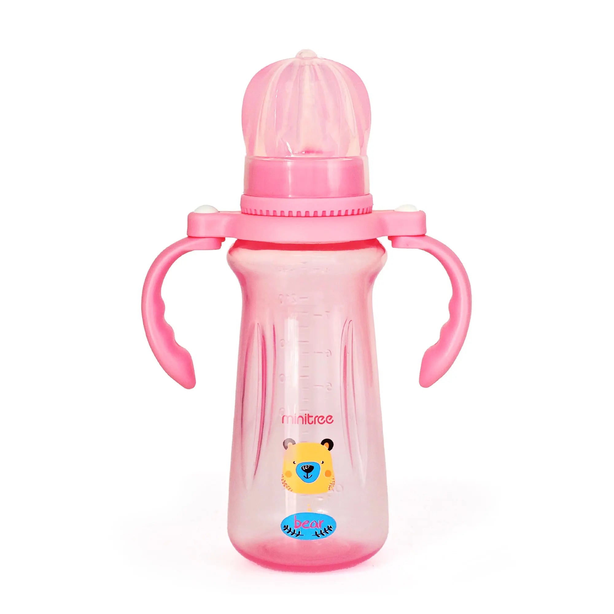 240ML Baby PP Bottle Wide Mouth Newborn Baby Bottle with Handle Baby Milk Bottle Newborn Pattern Baby Cup BPA Free