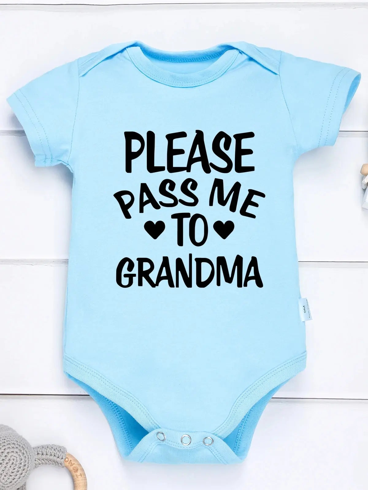 Cute Harajuku Newborn Bodysuit Please Pass Me to Grandma Printed Fun Baby Boy and Girl Clothes Fine Gift Cotton Infant Onesie