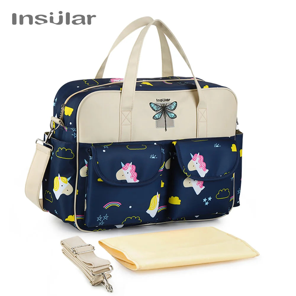 Insular Mummy Large Capacity Diaper Stroller Bag Waterproof Outdoor Travel Diaper Maternity Bag Baby Nappy Travel Changing Bags