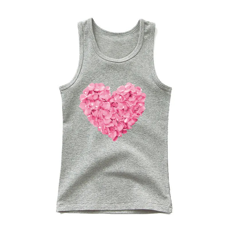 2024 Summer Girls Cute Cat Print  Vest Princess Girl Fashion Tank Top Kids Sleeveless T-shirt 3-14y