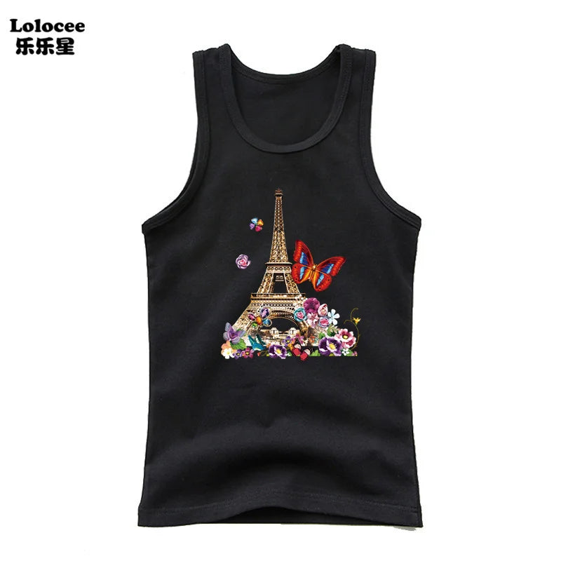 2023 New Girls Cute Singlet Underwear Princess Cotton Tank Tops Cartoon Kawaii Girl Print Sleeveless Shirt