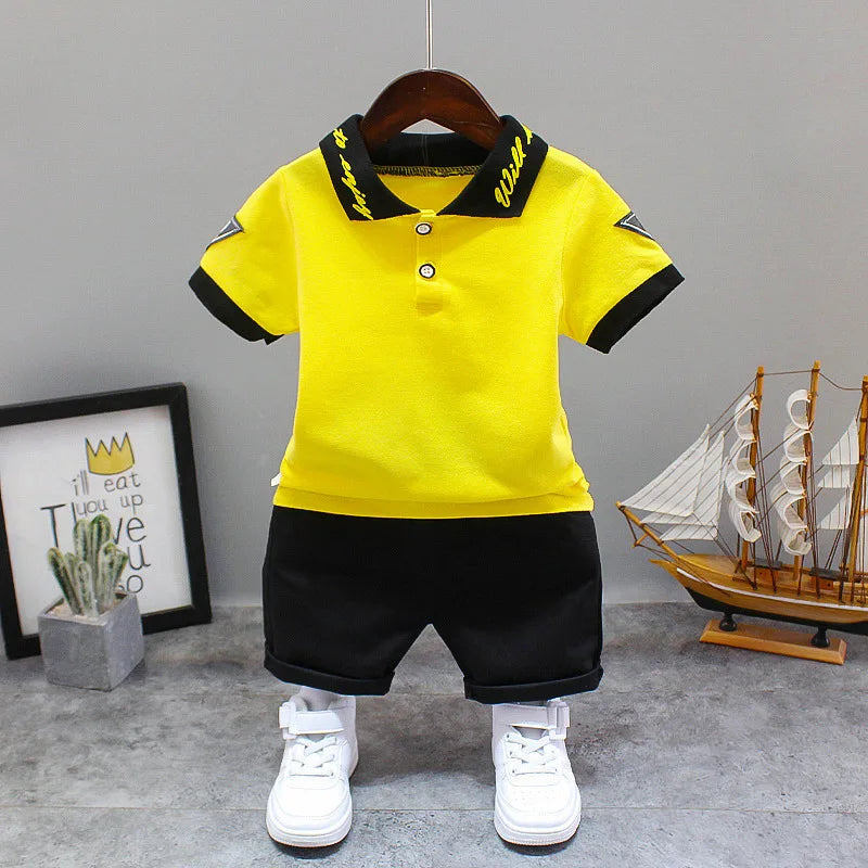 Baby Little Boy's Clothing Set Summer White Black Children Kid's Sport Suit Toddler Boys Girls Formal Clothes Sets Kids Clothes