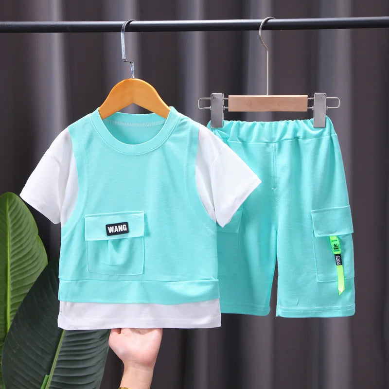 New Summer Baby Girl Clothes Infant Boys Clothing Children Casual T-Shirt Shorts 2Pcs/Set Toddler Sports Costume Kids Tracksuits