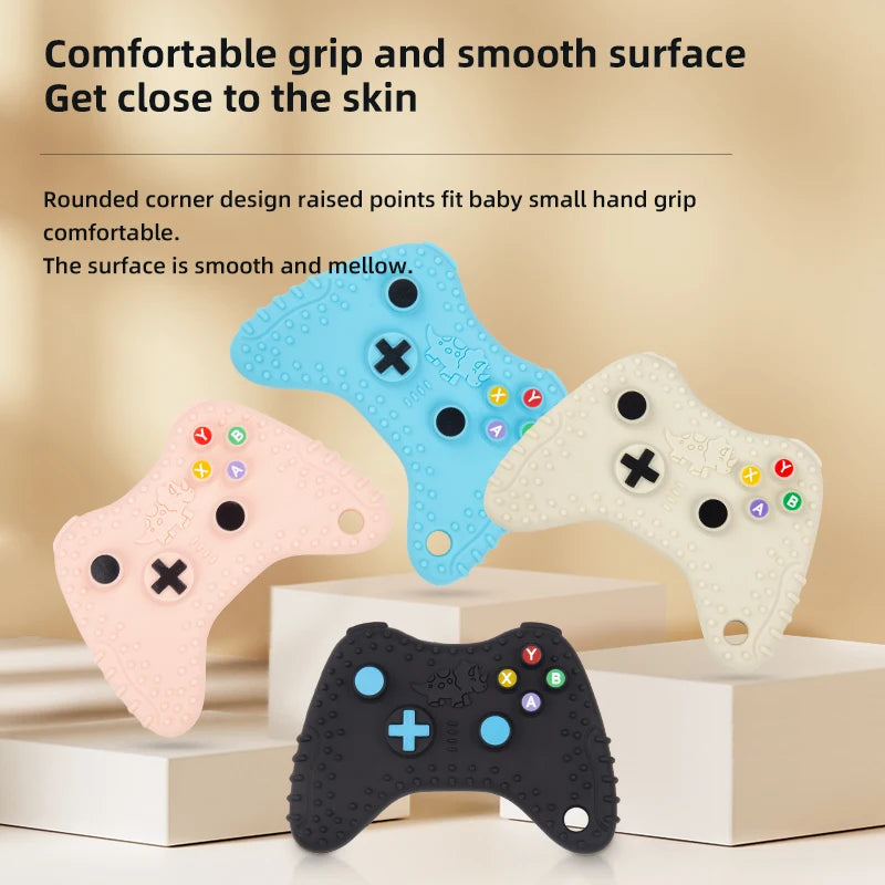 Creative Silicone Baby Teething Toys Remote Control Game Controller Silicone Teething Toy for Babies 6-12 Months Gifts