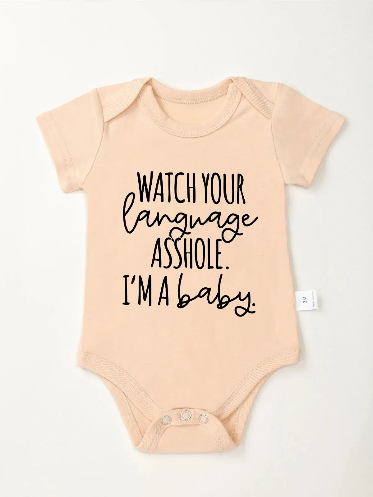 Funny Creative Newborn Girl Boy Clothes Watch Your Language Printed Cotton Infant Onesie Trend New Toddler Jumpsuit Short Sleeve