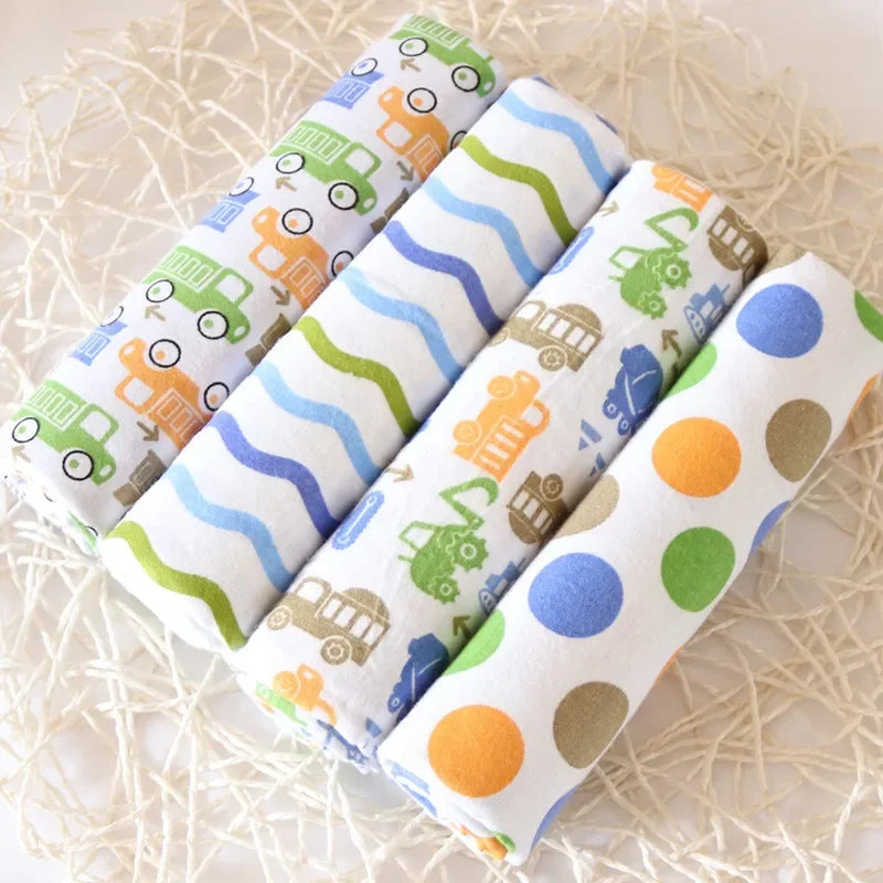 4pcs/pack 100% Cotton Receiving Baby Blanket Newborn 76x76cm Baby Bedsheet Supersoft Flannel Diapers New Born Blanket Swaddle