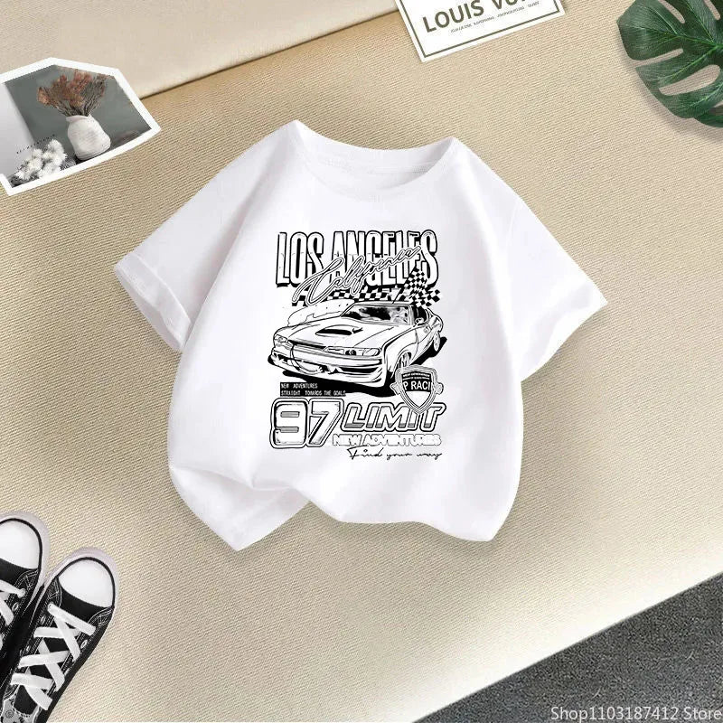 Boys and Girls Short-sleeved T-shirt Summer Wear 2024 New Children's Thin Summer Tops Boys Casual Style Half-sleeved 100-160