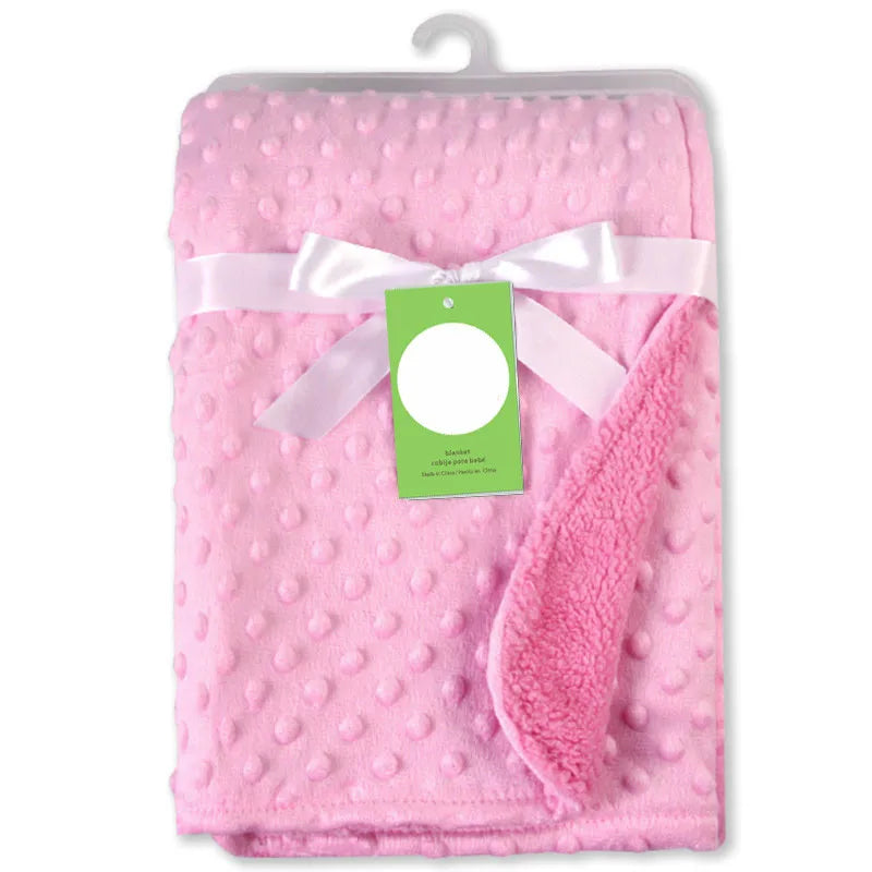 Baby Blanket & Swaddling Thermal Soft Fleece Blanket Winter Solid Bedding Set Cotton Quilt Infant Bedding Swaddle Newborn