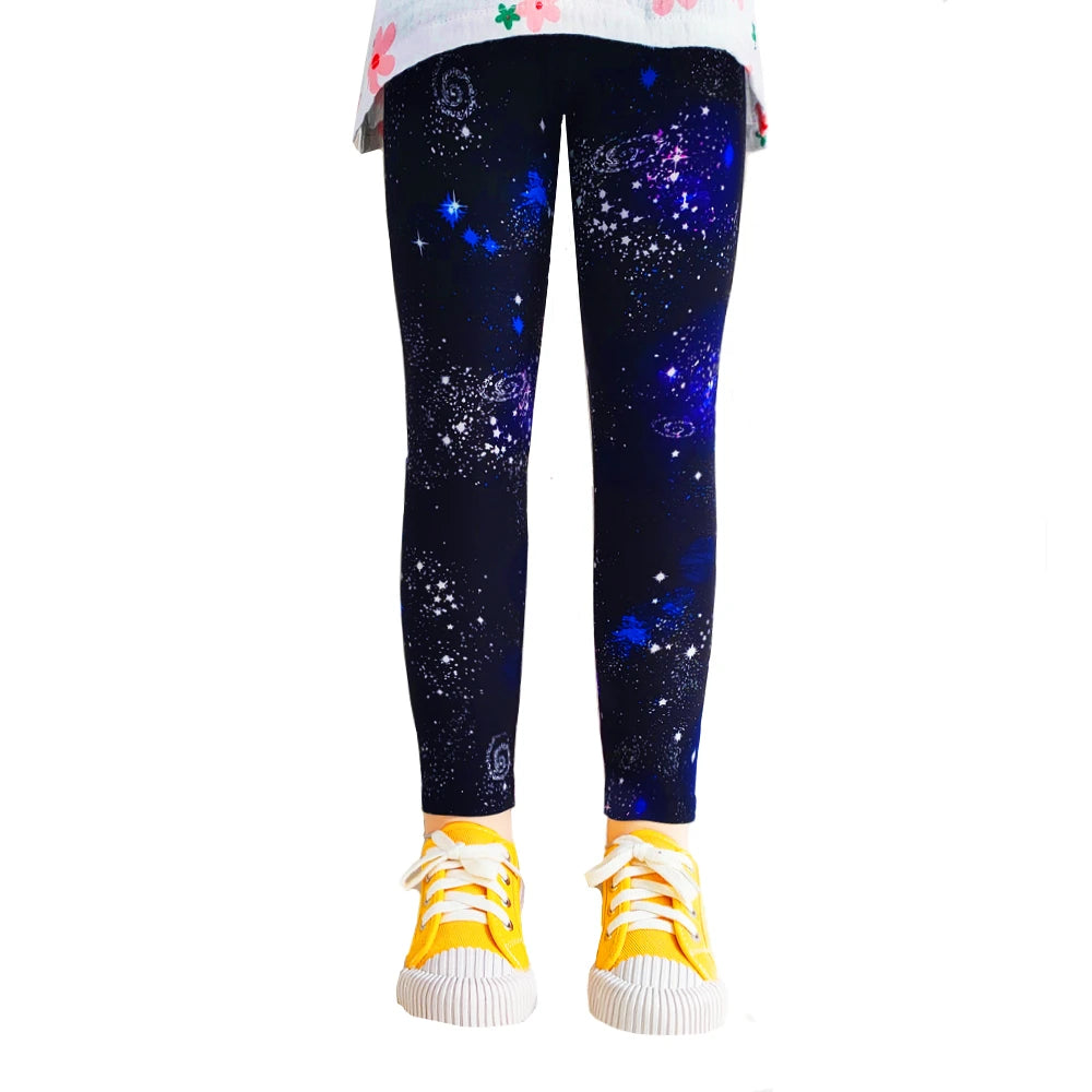 Cute Girls Leggings Spring Autumn Printing Flower Pants Sweet Girl Pencil Pants Kids Trousers Children Clothing