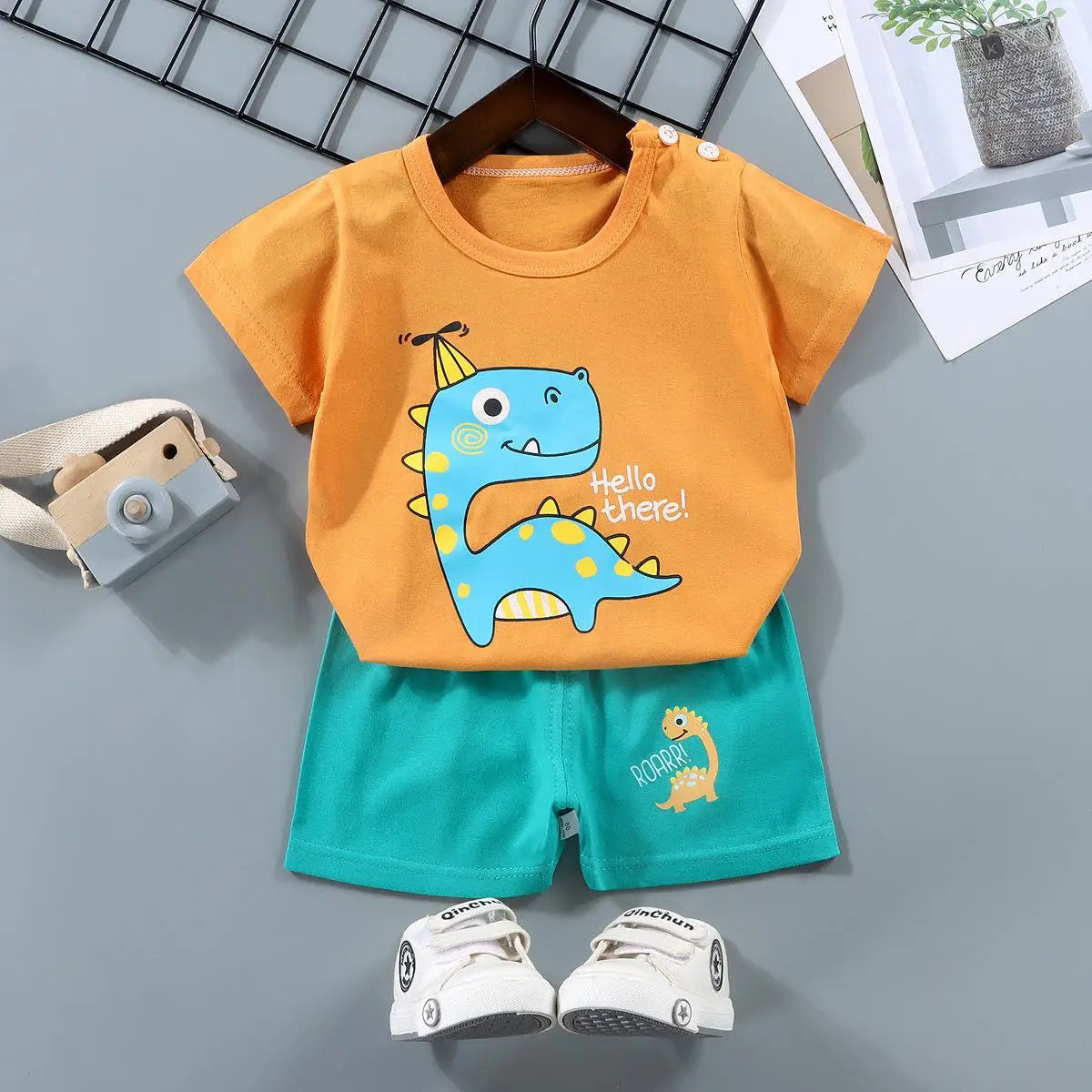 Baby Sets Children Set Girls Boy Shorts Clothes Cartoon Print Outfits For Kids Child Toddler T-shirt +pants Boys Clothes New