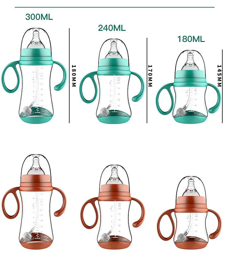 Anti-Choke Baby Bottle With Grip Wide-Caliber Feeding Bottles fpr Newborn Dring Cup Dual Use Infant Milk Water Drinking Bottle