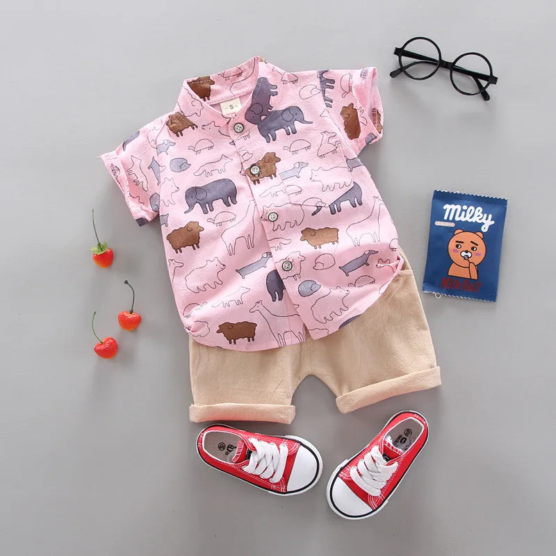 Fashion Baby Boy's Suit Summer Casual Clothes Set Top Shorts 2PCS Baby Clothing Set For Boys Infant Suits Kids Clothes