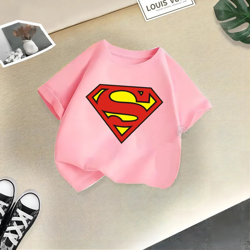 Cartoon Summer clothing Casual cotton T-shirt Super Heroes Boys Girls comfortable cotton T-shirt crewneck short-sleeved top