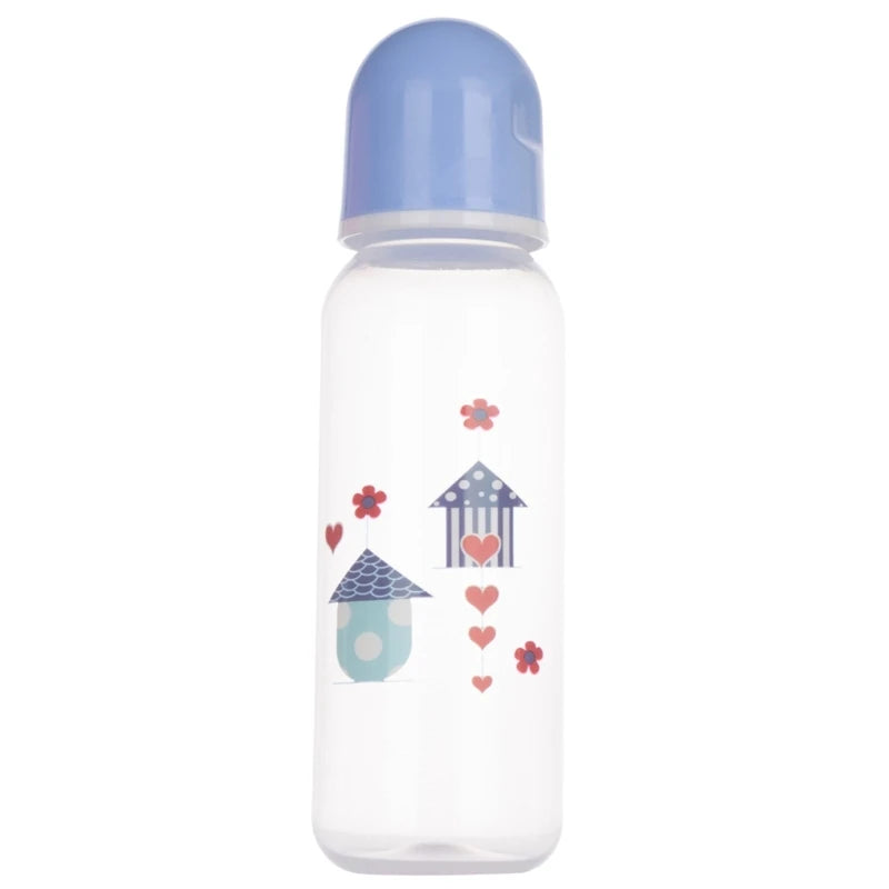 Upgraded 250ml Plastics Baby Bottle Cartoon Pattern Baby Feeding Bottle Suitable for Infant Newborn 7-inch Height