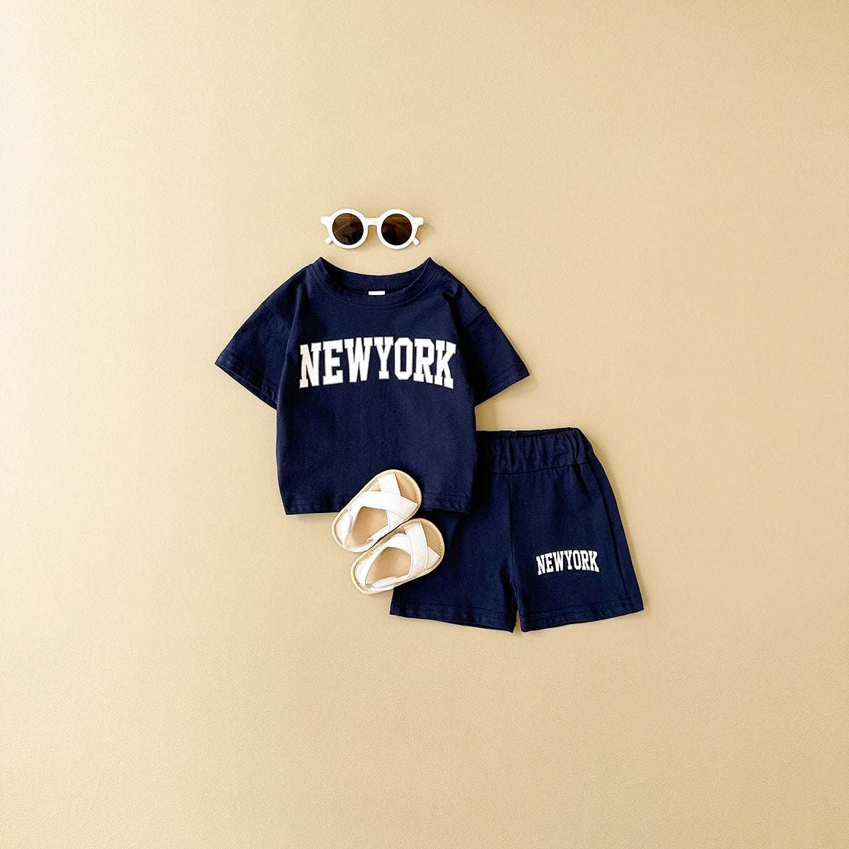 2024 New Summer Baby Boys Clothes Casual Letter Printed Short Sleeved T-shirt+shorts Girls Sports Set 2Pcs Infant Outfit Set