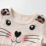 0-2Years Newborn Baby Girl 2PCS Clothes Set Spring Autumn Toddler Girls Cotton Long Sleeve Top Leopard Pants Home Wear Outfit