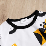 Fashion Newborn Baby Boy Spring and autumn Clothes Long sleeves and Round Collar Cartoon Car Print Romper Jumpsuit 0-24 months