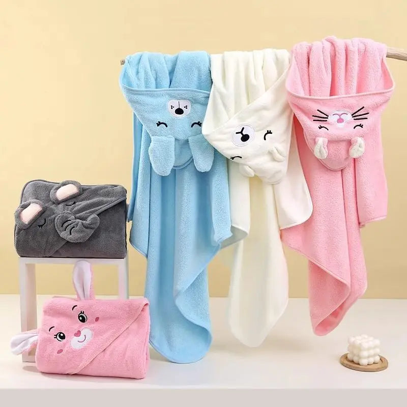 Cartoon Baby Bath Towels Soft Newborn Hooded Towel Blanket Cute Toddler Bathrobe Warm Sleeping Swaddle Wrap for Boys Girls