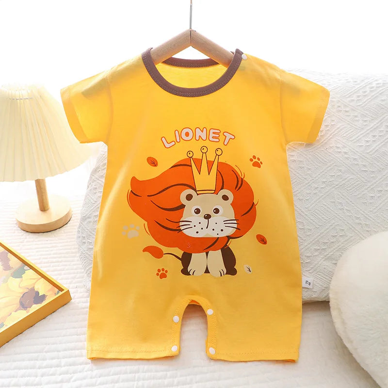 2024 Infant Toddler Crawling Clothes Cotton Summer Boys Girls Thin Male Baby Female Short-sleeved Romper suit Children's Onesie