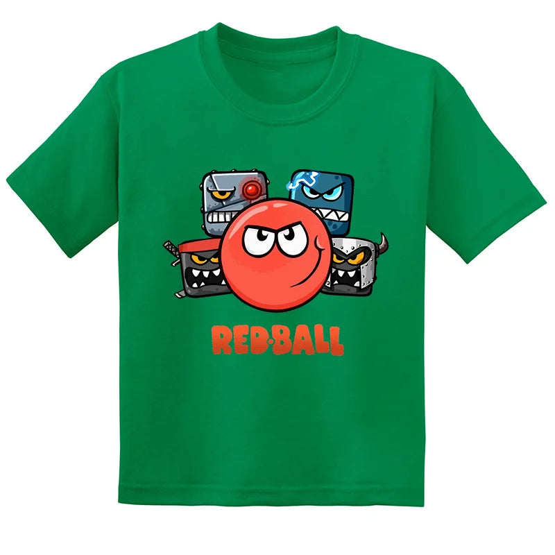 Hot Sale Red Ball 4 Print Cartoon Kids T-shirt Funny Baby Boys Girls Clothes Summer Fashion Children Cotton Short Sleeve T shirt